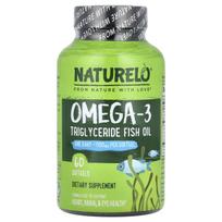 NATURELO, omega-3 triglyceride fish oil, 1,100mg, 60 softgels