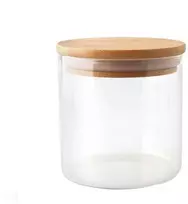 Domoletti JAR STORAGE ROUND GLAS W BAMBO LID 0.7L