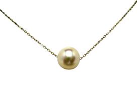 Isowa Pearl Pearl Specialty Akoya Pearl Pendant Champagne Pink Gold with 10K Yellow Gold Chain 57185 (Ise-Shima Store) 7.5-8.0mm beige