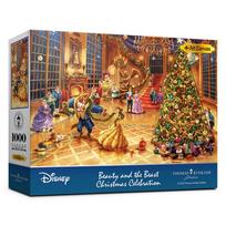 Thomas Kinkade Disney Grožis ir pabaisa Kalėdinis dėlionė beige