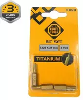 Grąžtas Forte Tools „Forte“ titano atsuktuvo antgaliai TX20x25mm, 3 vnt.