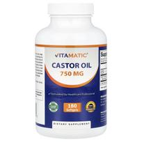 Vitamatic, Castor Oil, 750mg, 180 Softgels