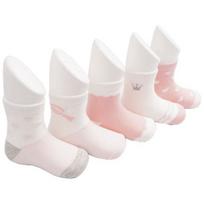 Viva Seven Girls' Charming Socks 5 Foot Set 1802SO, korean baby products white