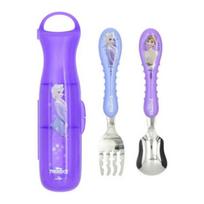 Lilpang Frozen 2 Easy-to-Hold Spoon Fork Case Set, Mixed Colors, 1 Set, Spoon Fork + Case purple