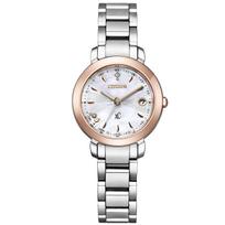 Cross Sea Radijo Laikrodis Vandeniui Atsparus Floretas Deimantas Baltas Sidabrinis [Citizen] Eco-Drive ES9445-73W Moteriškas
