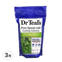 Dr. Teal's Pure Epsom Salt Mirkymo tirpalas Voniai Eukalipto ir Mėtų aromato, 450g, 3 vienetai