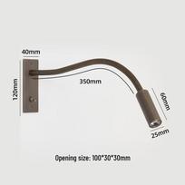 Hotelio stiliaus lanksti LED sieninė skaitymo lempa su gooseneck
