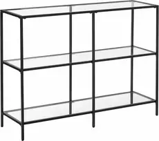 Leobert Konsolinis stalas su grūdinto stiklo lentynomis, juodas, 100 x 30 x 73 cm