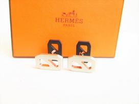 Autentiški HERMES sidabru padengti Delta Chaine d`Ancre rankogalių segtukai #9081 Refurbished