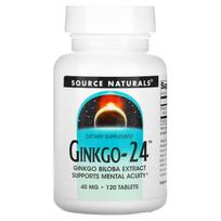 Source Naturals, Ginkgo Biloba Extract-24, 40 mg, 120 Tablets
