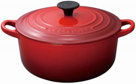 Le Creuset Ketaus Emaliuota Puodas 18 Vyšninis Dujinėms ir Indukcinėms Viryklėms Suderinamas Japoninis Apvalus, cm, Raudonas, [Oficialus Produktas] pink