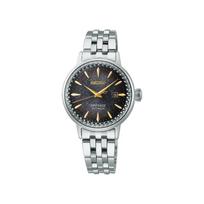 SEIKO 50 metrų atsparus vandeniui automatinis/rankinis mechaninis judėjimas Plieninė apyrankė 30,3 mm moteriškas laikrodis juodas ciferblatas SRE015 juoda