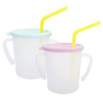 Agaphra Naujas Maginis Puodelis su Šiaudeliu 300ml x 2 rūšių rinkinys, mėtinis + rožinis, 1 rinkinys white