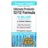 Natural Factors, Ultimate Probiotic, 12/12 Formula, 12 Billion CFU, 120 Veggie Capsules