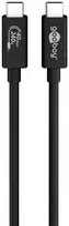Goobay Sync & Charge USB-C kabelis, USB4 Gen 3x2, 240 W, 0,7 m, 0,7 m, USB C, USB C, USB4 Gen 3x2, 40Gbit/s, Juoda