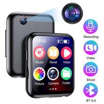 Bluetooth 5.4 MP3 grotuvas MP4 grotuvas 2 colių IPS pilnai liečiamas HD spalvotas ekranas palaiko nuotraukas, radiją, žadintuvą, vaizdo įrašus, el. knygas ir kt. No memory juoda