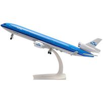 20 cm metalinis modelis lėktuvas - KLM MD-11 (64 Serija) gray
