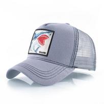 Trucker Caps Vyriški Moteriški Gatvės drabužiai Hiphopo beisbolo kepurė su ryklio siuvinėjimu Snapback Drake Bones Casquette Four Seasons pilka spalva