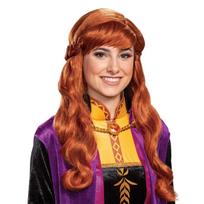 Helovino kostiumas Frozen 2 Oficialus Disney licencijuotas persirengimas 22831 Anna suaugusiųjų perukas brown