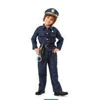 Vaikų policininko kostiumas berniukui Cosplay Vaikų karinė uniforma Šou Helovino vakarėlio kostiumas XS black