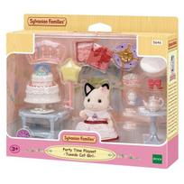Sylvanian Family Tuxedo Cat's Party Play Figure Set 5646, 1 piece, Korean popular toys gray