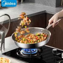 Midea 316 Stainless Steel Non-Stick Wok brown