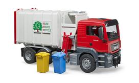 BRUDER MAN Garbage Truck RED BR03761 Side-Opening