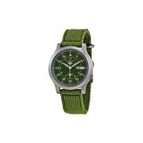 SEIKO verslo automatinis vyriškas laikrodis su nailono dirželiu, žalias ciferblatas SNK805K2 žalia