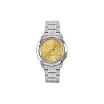 Seiko 30 Meters Waterproof Automatic Mechanical Movement Stainless Steel Watch Unisex watches Gold SNKK13K1 Gold Dial beige