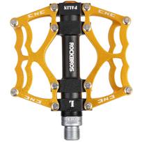 ROCKBROS Dviračio Pedalai Kroso Dviračio Pedalai MTB Aliuminio Lydinio Lengvi Guoliniai Neslystantys 9/16  (Auksinis) [Naudotas] black