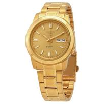 SEIKO Automatic Mechanical Movement Stainless Steel Strap Watch Men's Watches Gold Dial SNKK20K1 Gold Dial beige