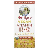 MaryRuth's, Veganiškas vitaminas D3 + K2 skystas purškalas, Beskonis, 1 fl oz (30 ml)