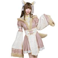 [Skaidrus akmuo] Dulkuotas Confit Cosplay Helovino Lapė Kyonshi Moteriškas Rožinis beige