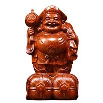 Wooden Buddha statue 15cm Wooden statue Wooden figure Karin wood natural Karin wood Art Sculpture Wood carving Buddha statue Seven Lucky Gods Ornament brown