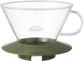 Kalita Coffee Wave Series Glass Dripper WDG-185 For 2~4 People Army Green #05110 white