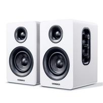 Sanyun SW208 Aktyvios lentyninės kolonėlės 60W Anglies pluošto garsiakalbio blokas DAC Dinaminis 3D erdvinis garsas PC monitoriaus žaidimų kolonėlės 3  Bluetooth5.0 – – balta