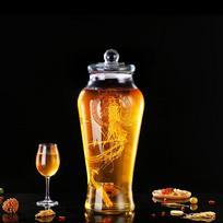 Ginseng Wine Infusion Glass Storage Jar orange