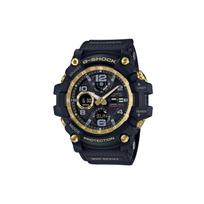 Casio Master Of G-Land serija G-Shock Mudmaster Juoda ir auksinė Saulės energija Šešių kanalų radijo ryšys Daugiafunkcis kvarcinis mechanizmas Dervos dirželis GWG-100GB-1A Black Gold Watch Case black