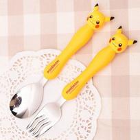 Lilpang Pokemon Pikachu Figure Noodle Spoon + Fork Set, Mixed Colors, 1 Set white