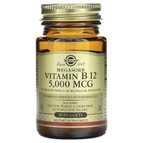 Solgar, Megasorb, Vitaminas B12, 5000 mcg, 30 kramtomų tablečių