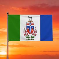 1pc Single-Sided Printed Canadian Territory of Yukon Flags, Made of 100% Material, with 2 Hanging Loops. Suitable for Home/garden/outdoor/indoor Use. 120x180cm