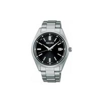 SEIKO 100m waterproof, fashionable, solar Quartz, Steel Strap, , men's watch, black dial SBTM323 juoda