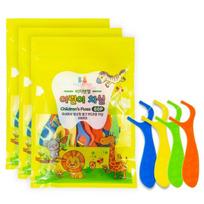 Bus Angel domestically produced children's dental floss, 80 pieces, 3 pieces yellow