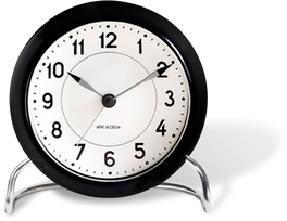 Arne Jacobsen Clocks Arne Jacobsen - Stalinis laikrodis Station - Ø11 cm - Juodai baltas