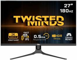 „Twisted Minds“ – „Blaze“ serijos plokščias 27 colių QHD – 180 Hz 0,5 ms spartos IPS HDMI 2.1 žaidimų monitorius
