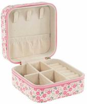 Tinka - Kelioninė Papuošalų Dėžutė Rožinė Su Gėlėmis