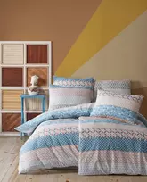 Riposo RENFORCE medvilnės patalynės komplektas GLENN Mėlynas 200x220 cm