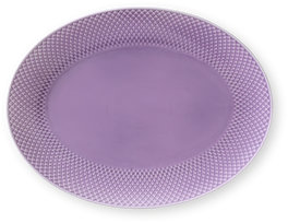 Lyngby Porcelæn - Ovalus serviravimo indas „Rhombe Color“ - 35 x 26,5 cm - violetinė