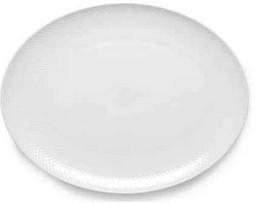 Lyngby Porcelæn - Rhombe baltas ovalus serviravimo indas - 42x32 cm