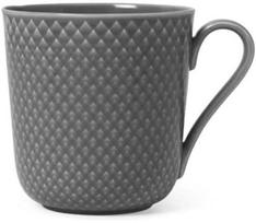 Lyngby Porcelæn - Rhombe Earth puodelis su rankena - 39 cl - Skalūno spalvos